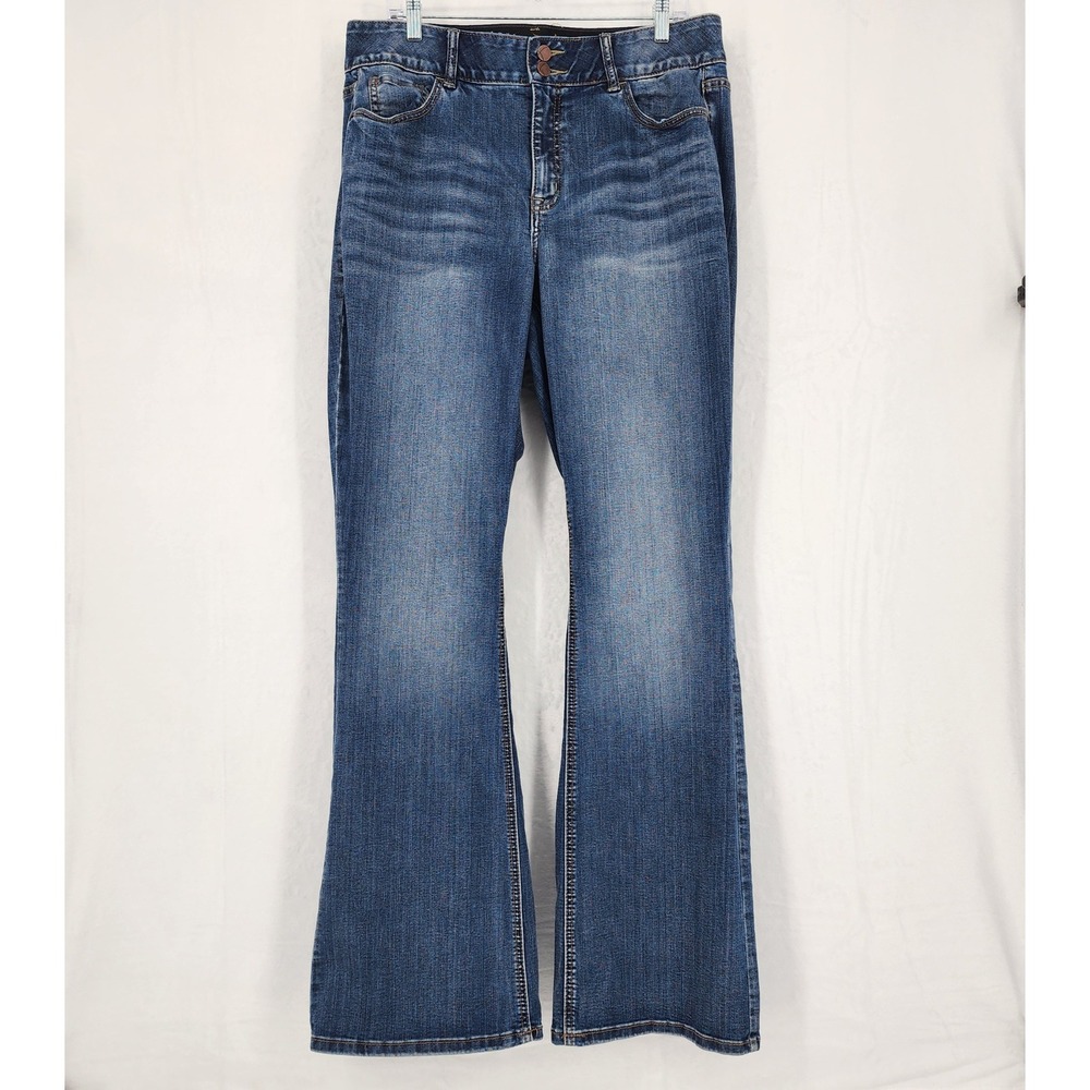 Lane Bryant High Rise Bootcut Jeans 16 Long Tighter Tummy Technology Blue Denim